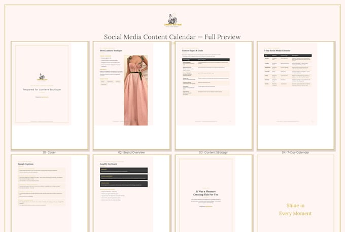 create a custom social media content calendar with captions and hashtags